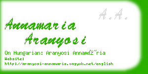 annamaria aranyosi business card